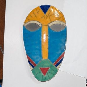 raku pottery mask signed jo